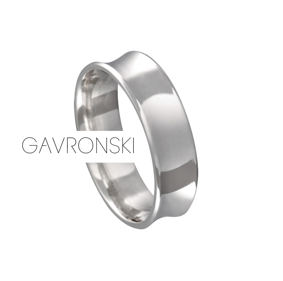 Aliança de Prata Anatômica Côncava